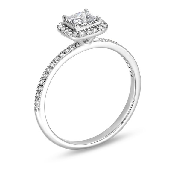 1/2 CT. T.w. Princess-Cut Diamond Frame Engagement Ring in 14K White Gold