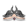 Thumbnail Image 3 of Enchanted Disney Tourmaline and 1/6 CT. T.W. Diamond Tiara and Horn Ring Set in Sterling Silver and 10K Rose Gold