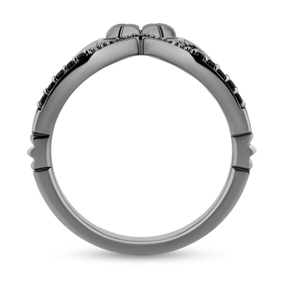 Enchanted Disney Tourmaline and 1/6 CT. T.w. Diamond Tiara and Horn Ring Set in Sterling Silver and 10K Rose Gold