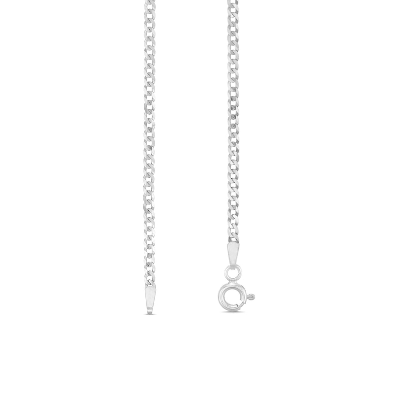 Main Image 3 of 2.0mm Curb Chain Necklace in Solid 14K White Gold
