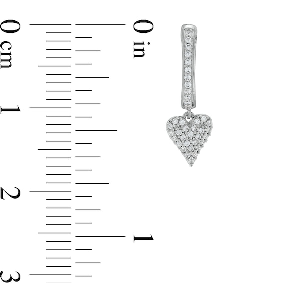 1/6 CT. T.w. Heart-Shaped Multi-Diamond Drop Earrings in Sterling Silver