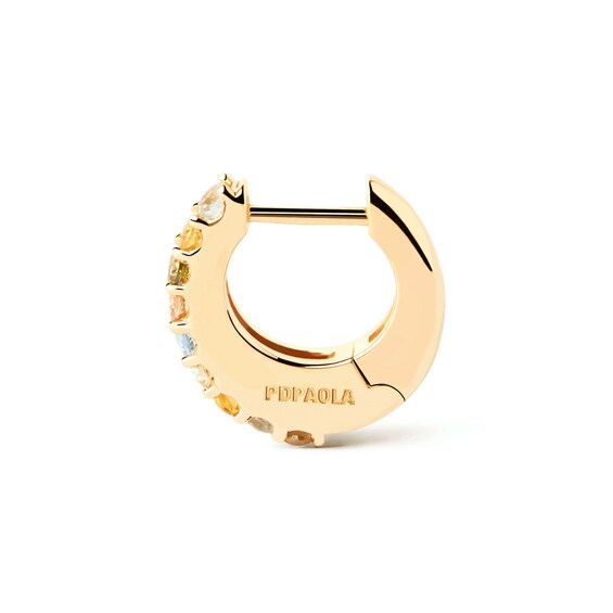 PDPAOLAâ¢ at Zales Multi-Color Cubic Zirconia Hoop Earrings in Sterling Silver with 18K Gold Plate