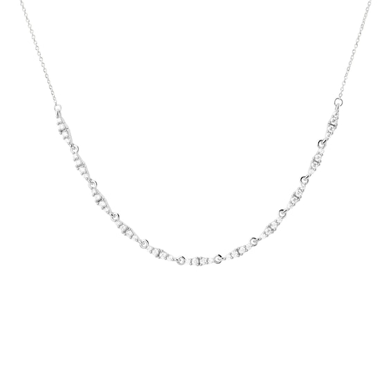 PDPAOLAâ¢ at Zales Cubic Zirconia Marquise-Shaped Cluster Link Necklace in Sterling Silver - 19.5"