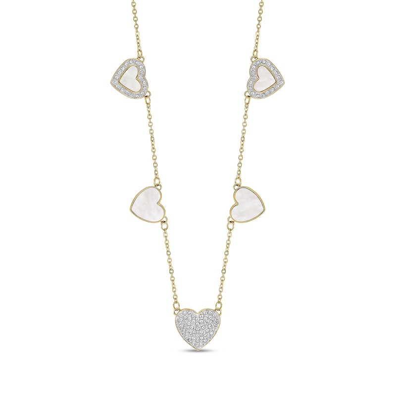 Main Image 5 of Ladies' Bulova Crystal Collection Watch with Mother-of-Pearl Dial and Heart Necklace Box Set (Model: 98X138)