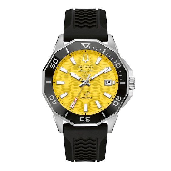 Menâs Bulova Marine Star Precisionist Sport Watch with Yellow Dial (Model: 96B431)