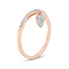 Thumbnail Image 3 of 1/6 CT. T.W. Heart-Shaped Multi-Diamond Dangle Ring in 10K Rose Gold - Size 7