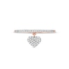 Thumbnail Image 4 of 1/6 CT. T.W. Heart-Shaped Multi-Diamond Dangle Ring in 10K Rose Gold - Size 7