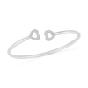 Thumbnail Image 1 of 1/10 CT. T.W. Diamond Double Heart Bangle Bracelet in Sterling Silver