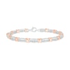 Thumbnail Image 2 of 1/4 CT. T.W. Diamonds Bar and X-Link Bracelet in Sterling Silver and 10K Rose Gold - 7.25"