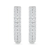 Thumbnail Image 2 of 1/2 CT. T.W. Diamond Double Row Huggie Hoop Earrings in Sterling Silver