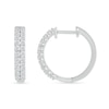 Thumbnail Image 3 of 1/2 CT. T.W. Diamond Double Row Huggie Hoop Earrings in Sterling Silver
