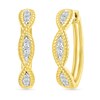 Thumbnail Image 1 of 1/8 CT. T.W. Diamond Rope Twist Hoop Earrings in 10K Gold
