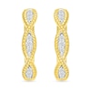 Thumbnail Image 2 of 1/8 CT. T.W. Diamond Rope Twist Hoop Earrings in 10K Gold
