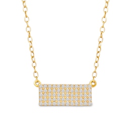 1/4 CT. T.W. Diamond Bar Necklace in 10K Yellow Gold - 18”