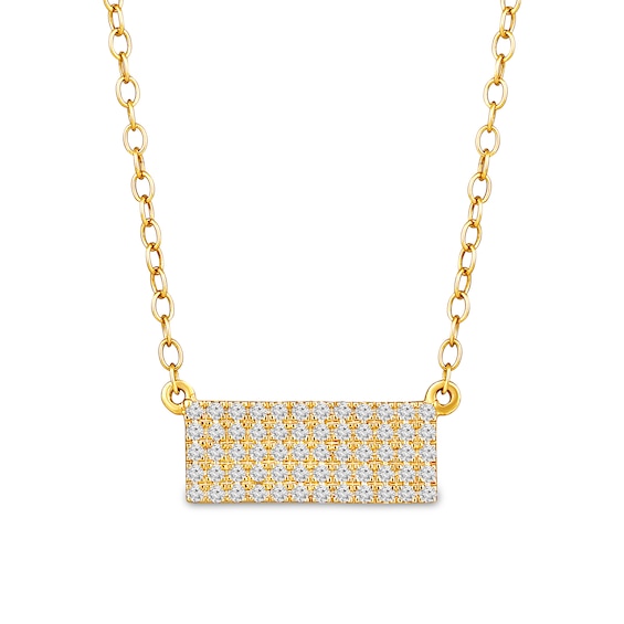 1/4 CT. T.w. Diamond Bar Necklace in 10K Yellow Gold - 18â