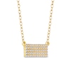 Thumbnail Image 2 of 1/4 CT. T.W. Diamond Bar Necklace in 10K Yellow Gold - 18”