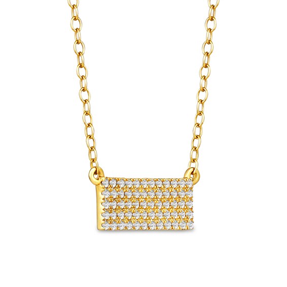 1/4 CT. T.w. Diamond Bar Necklace in 10K Yellow Gold - 18â