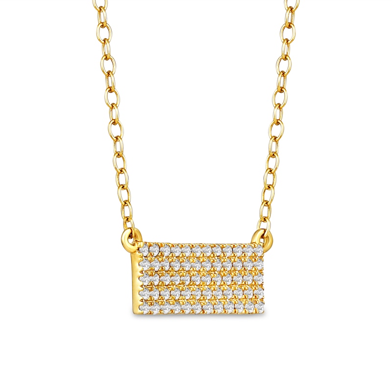 Main Image 2 of 1/4 CT. T.W. Diamond Bar Necklace in 10K Yellow Gold - 18”