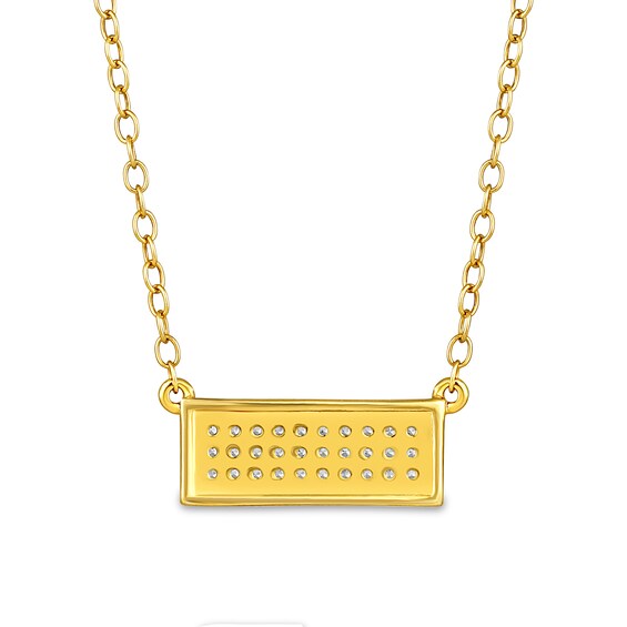 1/4 CT. T.w. Diamond Bar Necklace in 10K Yellow Gold - 18â