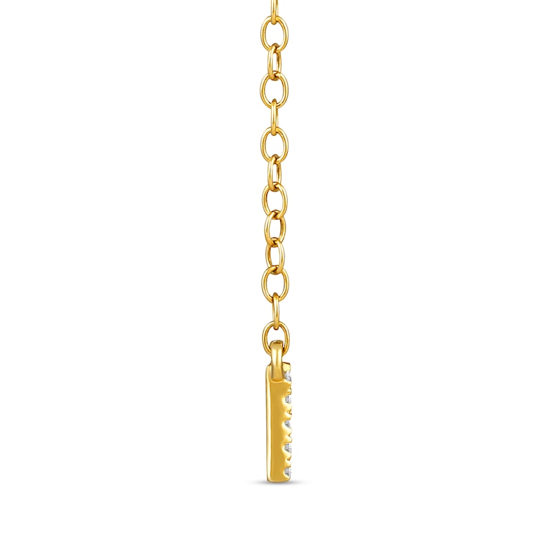 Main Image 4 of 1/4 CT. T.W. Diamond Bar Necklace in 10K Yellow Gold - 18”
