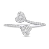 Thumbnail Image 2 of 3/8 CT. T.W. Multi-Diamond Hearts Bypass Ring in Sterling Silver