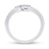 Thumbnail Image 3 of 3/8 CT. T.W. Multi-Diamond Hearts Bypass Ring in Sterling Silver