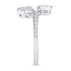 Thumbnail Image 4 of 3/8 CT. T.W. Multi-Diamond Hearts Bypass Ring in Sterling Silver