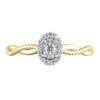 Thumbnail Image 3 of 1/8 CT. T.W. Diamond Oval-Frame Twist Shank Promise Ring in 10K Gold