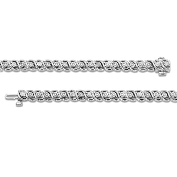 1/4 CT. T.w. Diamond Miracle "S" Link Bracelet in Sterling Silver