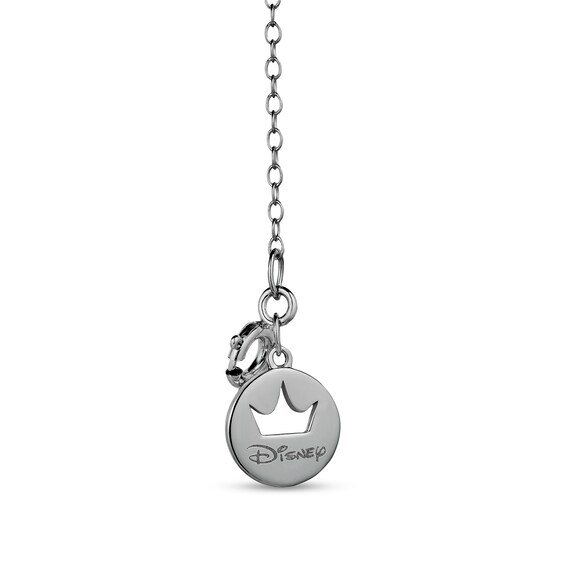 Enchanted Disney Villains Maleficent 1/10 CT. T.w. Black and White Diamond and Pear-Shaped Black Druzy Pendant in Sterling Silver