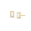 Thumbnail Image 1 of Emerald-Cut Lab-Created Opal Stud Earrings in 10K Yellow Gold