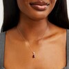 Thumbnail Image 2 of Pear-Shaped Rhodolite Garnet and 1/15 CT. T.W. Diamond Drop Necklace in 10K Gold