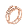Thumbnail Image 3 of 1/3 CT. T.W. Baguette and Round Diamond Vintage-Style Solitaire Ring Enhancer in 14K Rose Gold