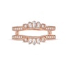 Thumbnail Image 3 of 1/3 CT. T.W. Baguette and Round Diamond Vintage-Style Solitaire Ring Enhancer in 14K Rose Gold