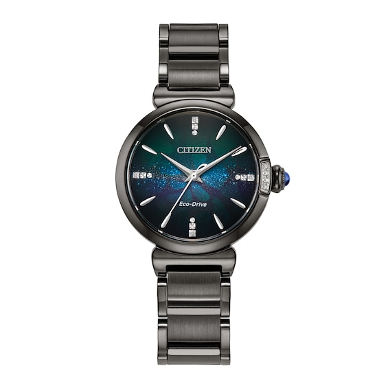 Ladies' Citizen Special Edition L. Mae Diamond Accent Watch in Grey Ion-Plated Stainless Steel (Model Em1067-53E)