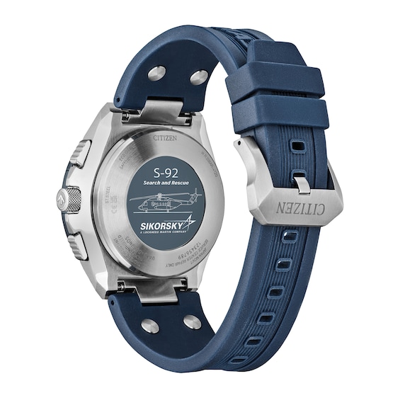Men's Citizen Promaster Skyhawk A-T in Stainless Steel with Blue Silicone Strap (Model Jy8156-00L)