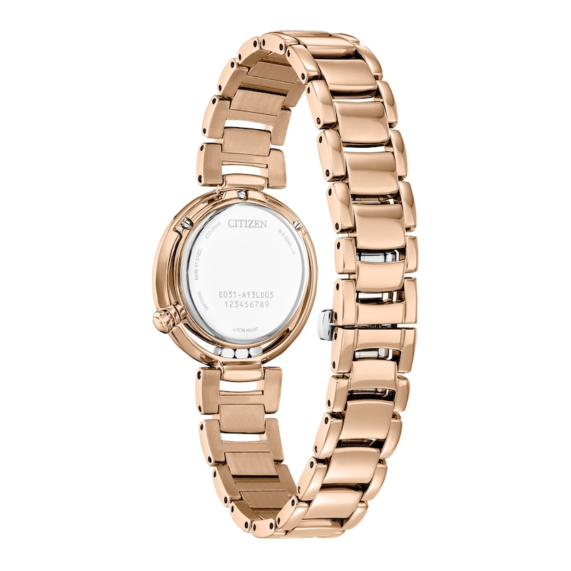 Ladies' Citizen L Arcly Diamond Accent Watch in Rose-Tone Stainless Steel (Model EM1113-58Y)