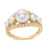 Thumbnail Image 0 of Freshwater Cultured Pearl and 1/3 CT. T.W. Diamond Ring in 10K Gold