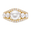 Thumbnail Image 3 of Freshwater Cultured Pearl and 1/3 CT. T.W. Diamond Ring in 10K Gold