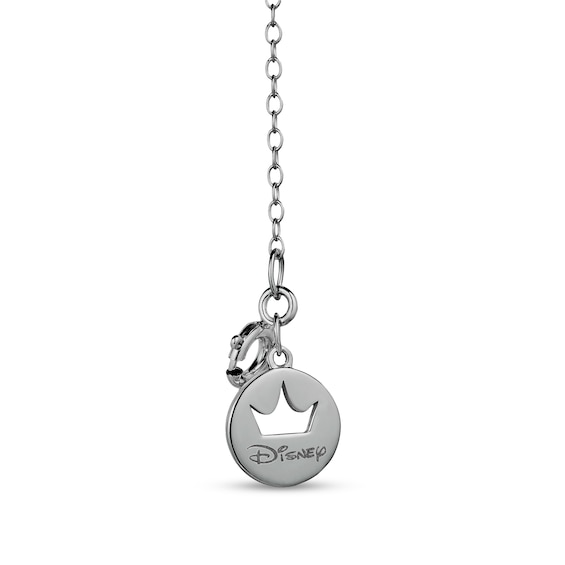 Enchanted Disney Villains Maleficent 1/8 CT. T.w. Diamond and Heart-Shaped Rhodonite Pendant in Sterling Silver