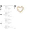 Thumbnail Image 2 of 1/5 CT. T.W. Certified Lab-Created Diamond Open Heart Stud Earrings in 14K Gold (F/SI2)