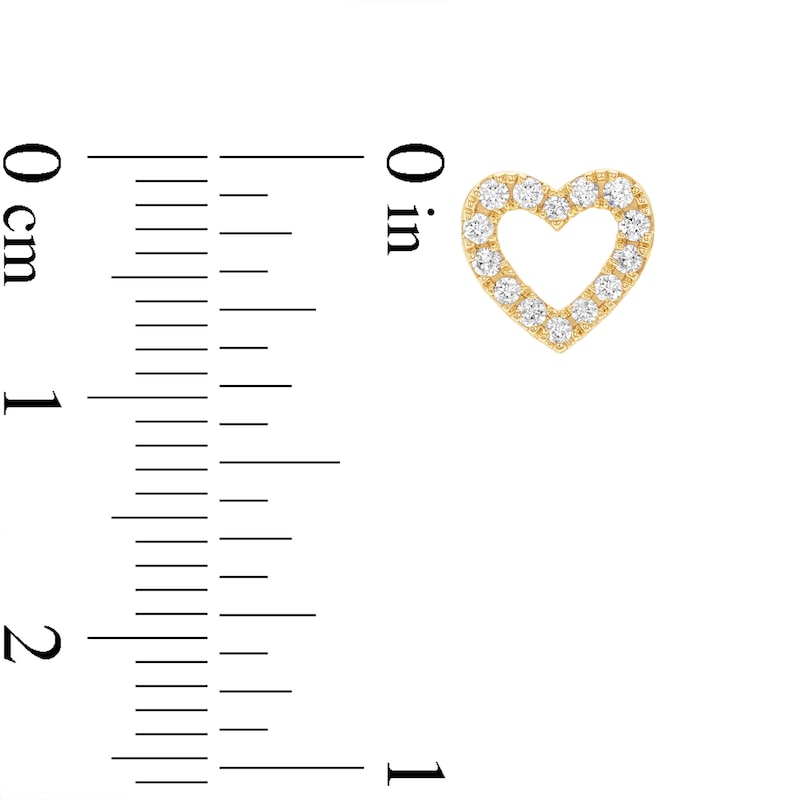 1/5 CT. T.W. Certified Lab-Created Diamond Open Heart Stud Earrings in 14K Gold (F/SI2)