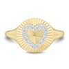 Thumbnail Image 3 of 1/10 CT. T.W. Diamond Heart Sunburst Signet Ring in 10K Gold