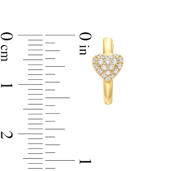 1/4 CT. T.w. Certified Heart-Shaped Lab-Grown Multi-Diamond Huggie Hoop Earrings in 14K Gold (F/Si2)