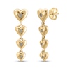 Thumbnail Image 1 of 1/10 CT. T.W. Diamond Heart Linear Drop Earrings in 10K Gold