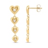 Thumbnail Image 2 of 1/10 CT. T.W. Diamond Heart Linear Drop Earrings in 10K Gold
