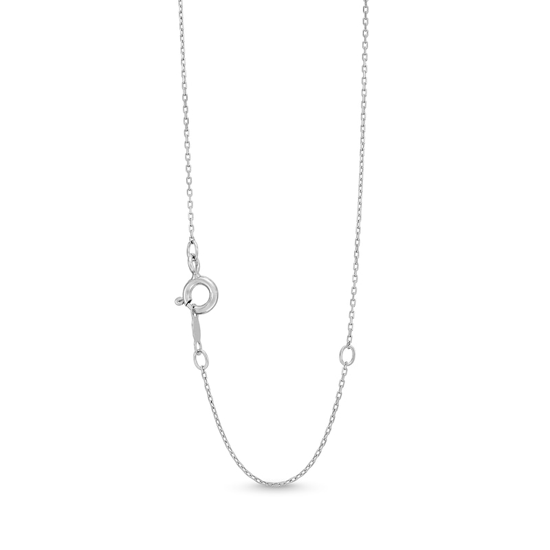 Trillion-Cut Aquamarine and White Lab-Created Sapphire Pendant in Sterling Silver – 18”