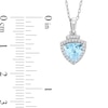 Thumbnail Image 3 of Trillion-Cut Aquamarine and White Lab-Created Sapphire Pendant in Sterling Silver – 18”