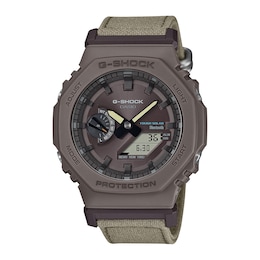 Men's Casio G-SHOCK Watch with Brown Fabric Strap (Model GAB2100CT-5A)