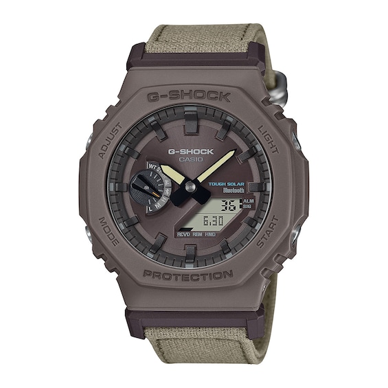 Men's Casio G-Shock Watch with Brown Fabric Strap (Model Gab2100Ct-5A)